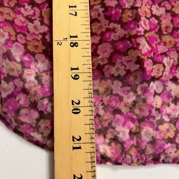 Morgan de Toi Sheer Floral Sleeveless Blouse — Pink & Mauve - Picture 9 of 9
